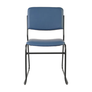 English Elm HERCULES 500 lb. Capacity Durable High-Density Stacking Chair for Versatile Commercial Use Navy Vinyl/Black Frame XU-8700-NVY-B-VYL-30-GG