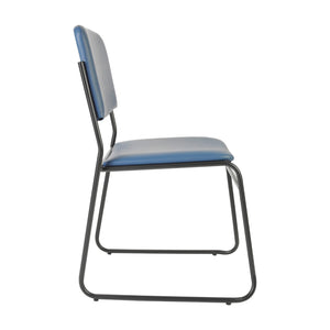 English Elm HERCULES 500 lb. Capacity Durable High-Density Stacking Chair for Versatile Commercial Use Navy Vinyl/Black Frame XU-8700-NVY-B-VYL-30-GG
