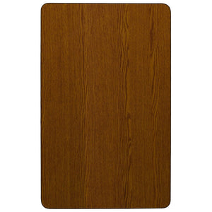 English Elm Wren Mobile Rectangular Activity Table - Durable, Height Adjustable for Kids' Group Learning Fun Oak 24"W x 48"L XU-A2448-REC-OAK-H-P-CAS-GG