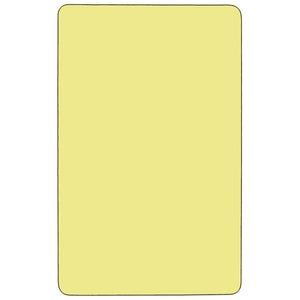 English Elm Wren Mobile Rectangular Activity Table with Height Adjustable Legs - Durable, Stylish & Versatile Workspace Yellow 24"W x 48"L XU-A2448-REC-YEL-T-A-CAS-GG