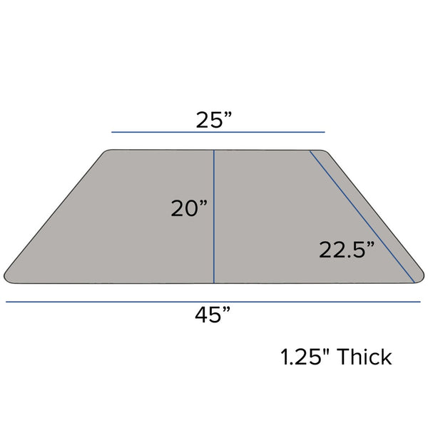 English Elm Wren Mobile Trapezoid Activity Table for Collaborative Spaces - Durable, Adjustable, and Versatile Gray 25"W x 45"L Trapezoid XU-A2448-TRAP-GY-H-A-CAS-GG