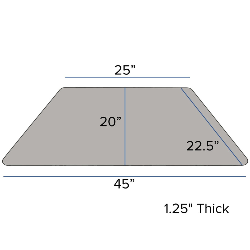 English Elm Wren Versatile Activity Table for Collaborative Learning - Durable, Height Adjustable, Sturdy Design Gray 25"W x 45"L Trapezoid XU-A2448-TRAP-GY-H-A-GG