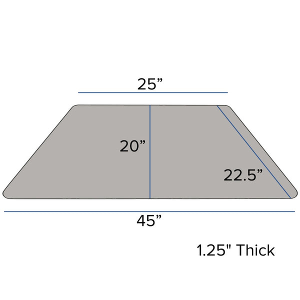 English Elm Wren Versatile Activity Table for Collaborative Learning - Durable, Height Adjustable, Sturdy Design Gray 25"W x 45"L Trapezoid XU-A2448-TRAP-GY-H-A-GG