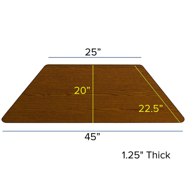 English Elm Wren Versatile Activity Table for Collaborative Learning - Durable, Height Adjustable, Sturdy Design Oak 25"W x 45"L Trapezoid XU-A2448-TRAP-OAK-H-A-GG