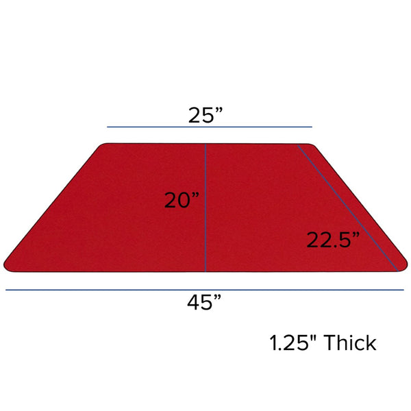 English Elm Wren Versatile Activity Table for Collaborative Learning - Durable, Height Adjustable, Sturdy Design Red 25"W x 45"L Trapezoid XU-A2448-TRAP-RED-H-A-GG