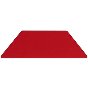 English Elm Wren Height Adjustable Activity Table for Preschool Classrooms - Perfect for Group Learning & Play Red 25"W x 45"L Trapezoid XU-A2448-TRAP-RED-H-P-GG