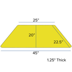 English Elm Wren Versatile Activity Table for Collaborative Learning - Durable, Height Adjustable, Sturdy Design Yellow 25"W x 45"L Trapezoid XU-A2448-TRAP-YEL-H-A-GG