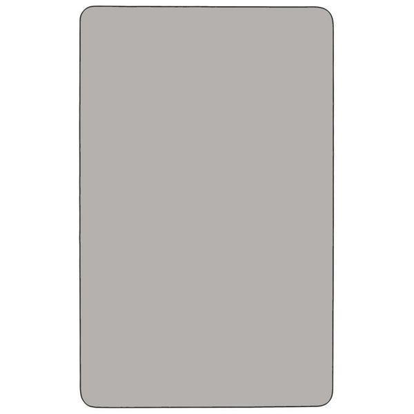 English Elm Wren Mobile Rectangular Activity Table for Kids - Height Adjustable, Durable Design for Classrooms Gray 24"W x 60"L XU-A2460-REC-GY-H-P-CAS-GG