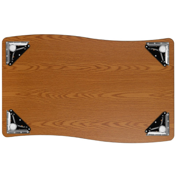 English Elm Wren Collaborative Wave Activity Table for Classrooms and Offices - Durable, Adjustable, Modern Design Grey 28"W x 47.5"L XU-A3048-CON-GY-T-A-GG