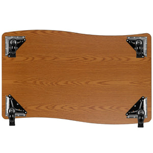 English Elm Wren Mobile Rectangle Wave Activity Table for Flexible Learning Spaces - Durable & Height Adjustable Grey 28"W x 47.5"L XU-A3048-CON-GY-T-P-CAS-GG