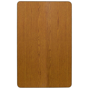 English Elm Wren Activity Table for Kids - Durable, Adjustable Height, Perfect for Classrooms and Group Learning Oak 30"W x 48"L XU-A3048-REC-OAK-T-P-GG