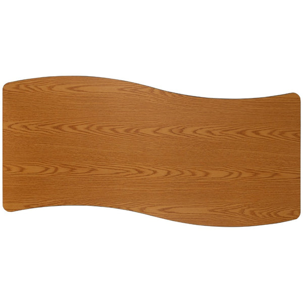 English Elm Wren Collaborative Activity Table - Height Adjustable, Durable Laminate Surface for Flexible Learning Spaces Oak 26"W x 60"L XU-A3060-CON-OAK-T-P-GG