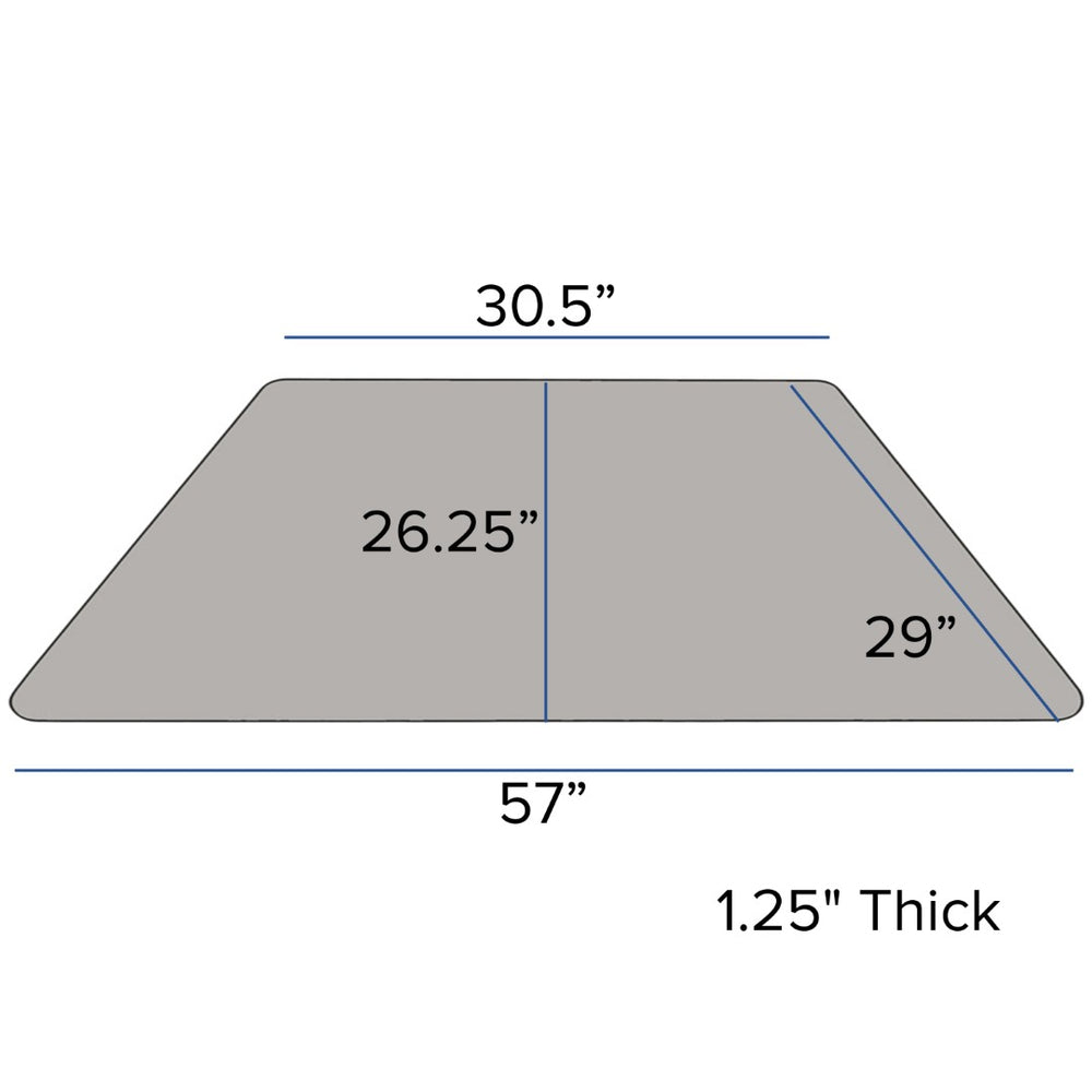 English Elm Wren Durable Activity Table for Classrooms and Home Use - Height Adjustable, Stain Resistant Design Gray 29.5"W x 57.25"L Trapezoid XU-A3060-TRAP-GY-H-A-GG