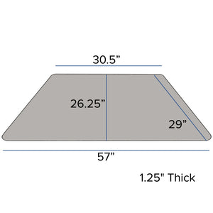 English Elm Wren Mobile Trapezoid Activity Table with Height Adjustable Legs for Flexible Collaborative Spaces Gray 29.5"W x 57.25"L Trapezoid XU-A3060-TRAP-GY-T-A-CAS-GG