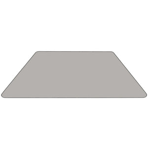 English Elm Wren Mobile Trapezoid Activity Table with Height Adjustable Legs for Flexible Collaborative Spaces Gray 29.5"W x 57.25"L Trapezoid XU-A3060-TRAP-GY-T-A-CAS-GG