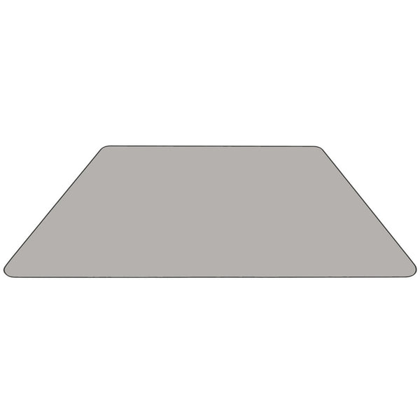 English Elm Wren Mobile Trapezoid Activity Table with Height Adjustable Legs for Flexible Collaborative Spaces Gray 29.5"W x 57.25"L Trapezoid XU-A3060-TRAP-GY-T-A-CAS-GG