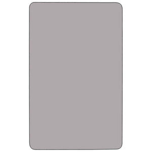 English Elm Wren Mobile Rectangular Thermal Laminate Activity Table with Adjustable Height for Versatile Use Gray 30"W x 72"L XU-A3072-REC-GY-T-A-CAS-GG
