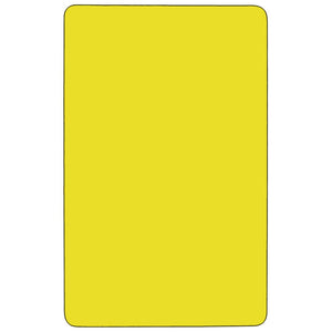 English Elm Wren Rectangular Heavy-Duty Activity Table with Adjustable Height for Classrooms and Meeting Spaces Yellow 30"W x 72"L XU-A3072-REC-YEL-H-A-GG