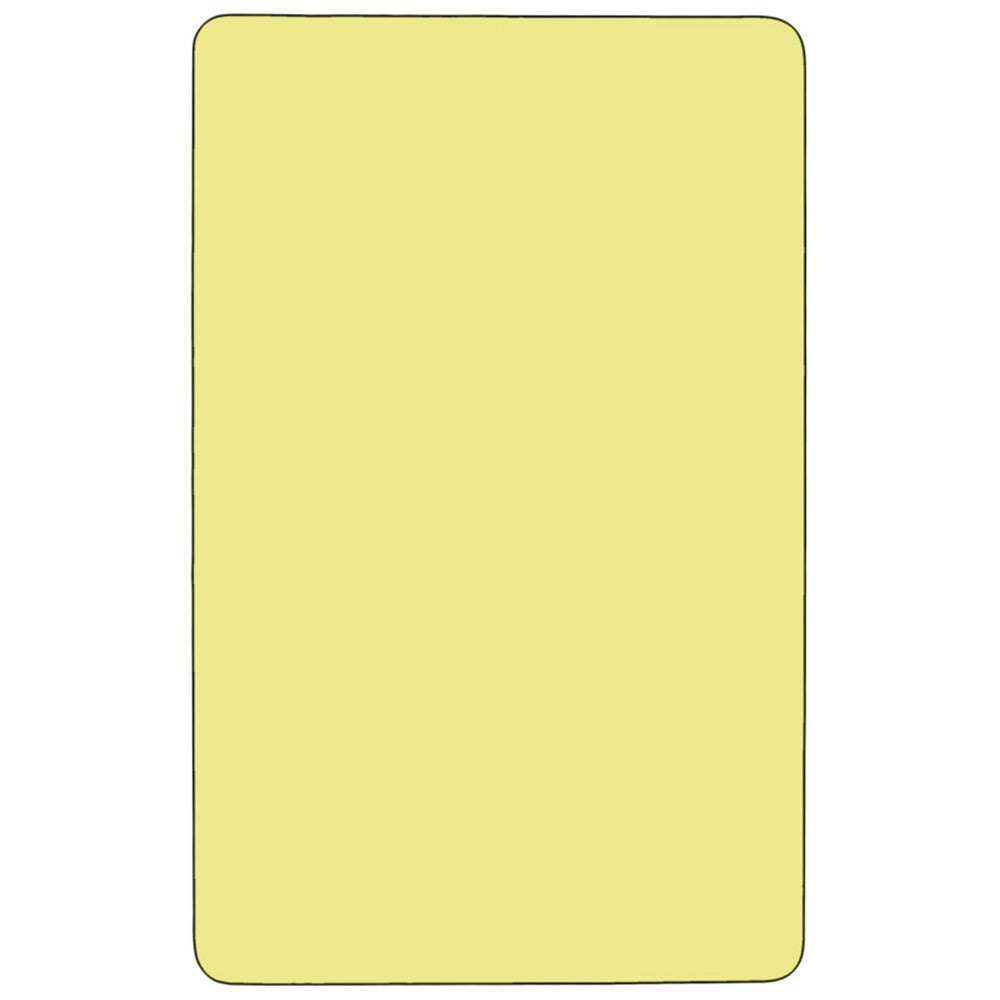 English Elm Wren Mobile Rectangular Activity Table for Early Learners - Height Adjustable, Durable & Versatile Yellow 30"W x 72"L XU-A3072-REC-YEL-T-P-CAS-GG