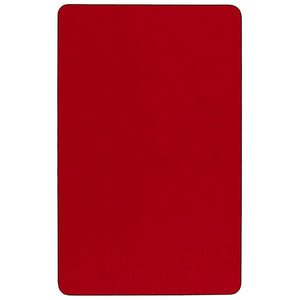 English Elm Wren Rectangular Activity Table – Durable, Height Adjustable Design for Classrooms & Playrooms Red 36"W x 72"L XU-A3672-REC-RED-T-P-GG