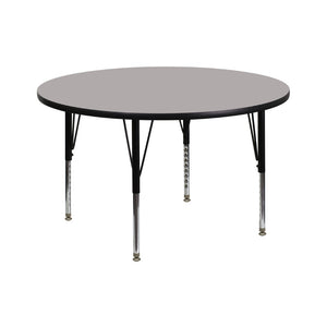 English Elm Wren Activity Table for Young Learners - Height Adjustable, Durable Design for Classrooms & Playrooms Gray 42" Round XU-A42-RND-GY-H-P-GG