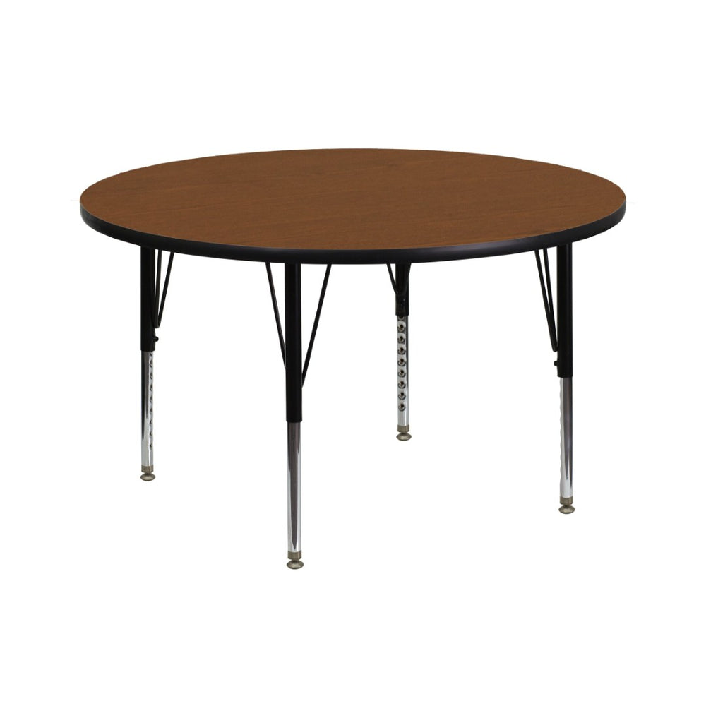 English Elm Wren Activity Table for Young Learners - Height Adjustable, Durable Design for Classrooms & Playrooms Oak 42" Round XU-A42-RND-OAK-H-P-GG