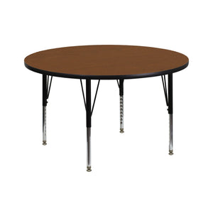 English Elm Wren Activity Table for Young Learners - Height Adjustable, Durable Design for Classrooms & Playrooms Oak 42" Round XU-A42-RND-OAK-H-P-GG