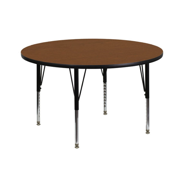 English Elm Wren Activity Table for Young Learners - Height Adjustable, Durable Design for Classrooms & Playrooms Oak 42" Round XU-A42-RND-OAK-H-P-GG