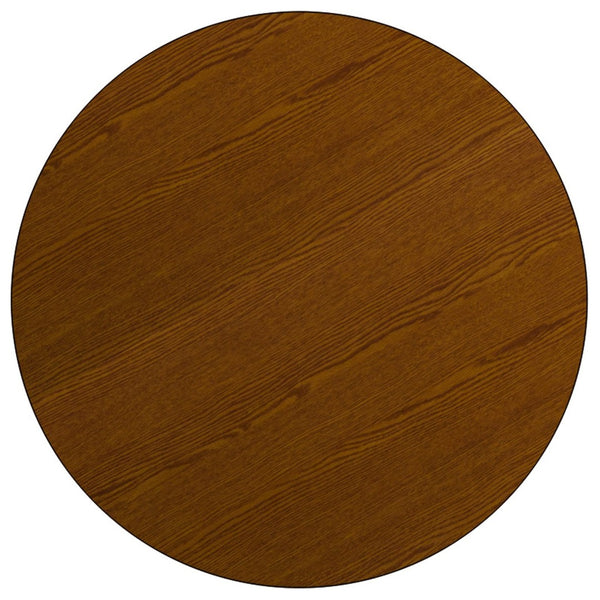 English Elm Wren Mobile Activity Table - Durable High-Pressure Laminate, Adjustable Height, Perfect for Collaboration Oak 48" Round XU-A48-RND-OAK-H-A-CAS-GG