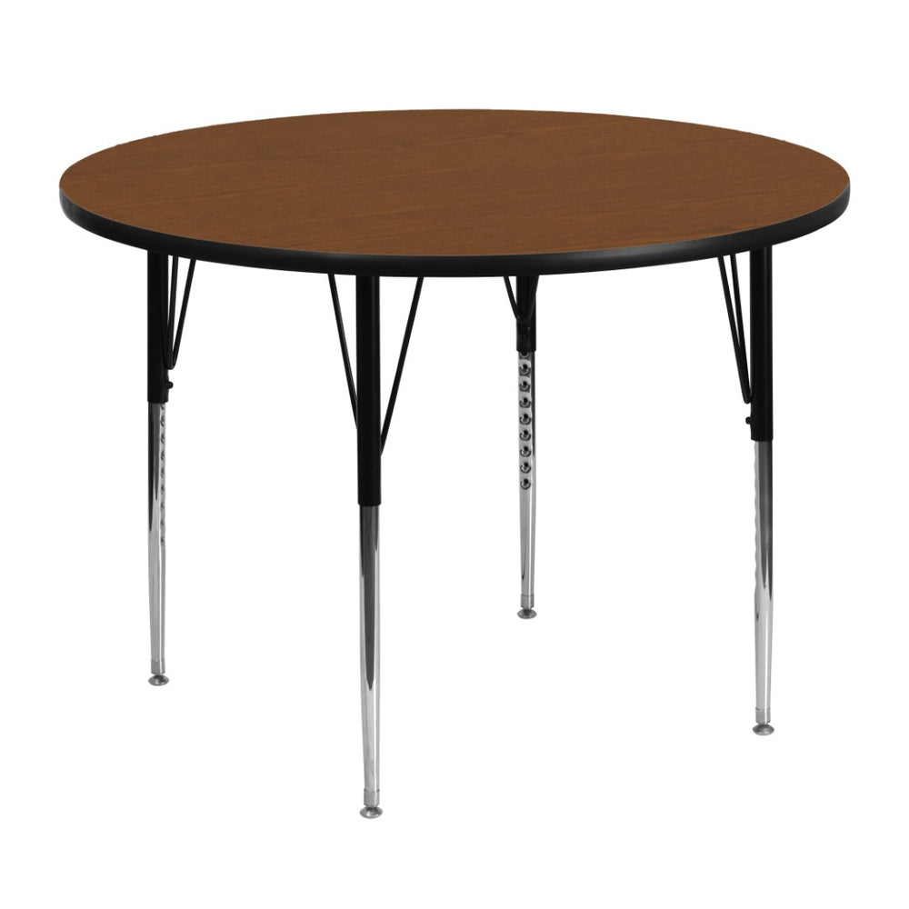English Elm Wren Activity Table for Classrooms and Home - Durable, Adjustable Height for Collaborative Learning Oak 48" Round XU-A48-RND-OAK-H-A-GG