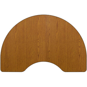 English Elm Wren Mobile Kidney-Shaped Activity Table for Classrooms - Durable, Adjustable Height for Kids' Learning Oak 48"W x 72"L Kidney XU-A4872-KIDNY-OAK-T-P-CAS-GG