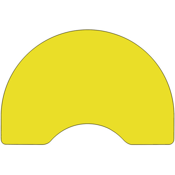 English Elm Wren Mobile Kidney Activity Table - Height Adjustable, Durable Laminate for Collaborative Learning Yellow 48"W x 72"L Kidney XU-A4872-KIDNY-YEL-H-P-CAS-GG