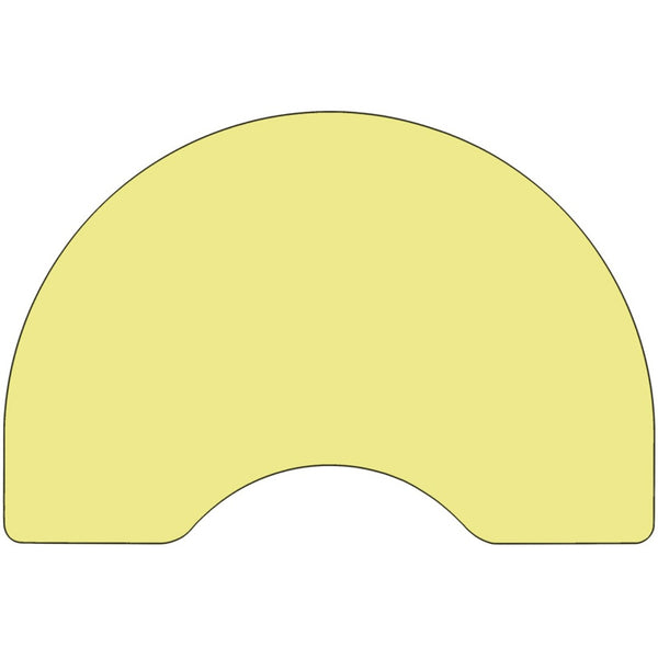 English Elm Wren Mobile Kidney-Shaped Activity Table for Classrooms - Durable, Adjustable Height for Kids' Learning Yellow 48"W x 72"L Kidney XU-A4872-KIDNY-YEL-T-P-CAS-GG