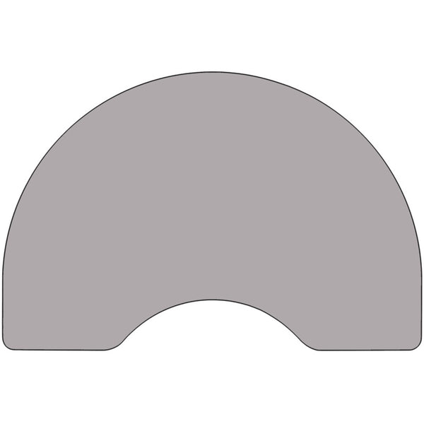 English Elm Wren Mobile Kidney-Shaped Activity Table for Classroom Use - Height Adjustable, Durable Design Gray 48"W x 96"L Kidney XU-A4896-KIDNY-GY-T-P-CAS-GG