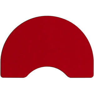 English Elm Wren Mobile Kidney-Shaped Activity Table for Classroom Use - Height Adjustable, Durable Design Red 48"W x 96"L Kidney XU-A4896-KIDNY-RED-T-P-CAS-GG