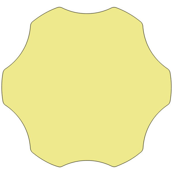 English Elm Wren Flower-Shaped Activity Table for Kids - Height Adjustable, Durable, Perfect for Classrooms Yellow 60" Flower XU-A60-FLR-YEL-T-P-GG