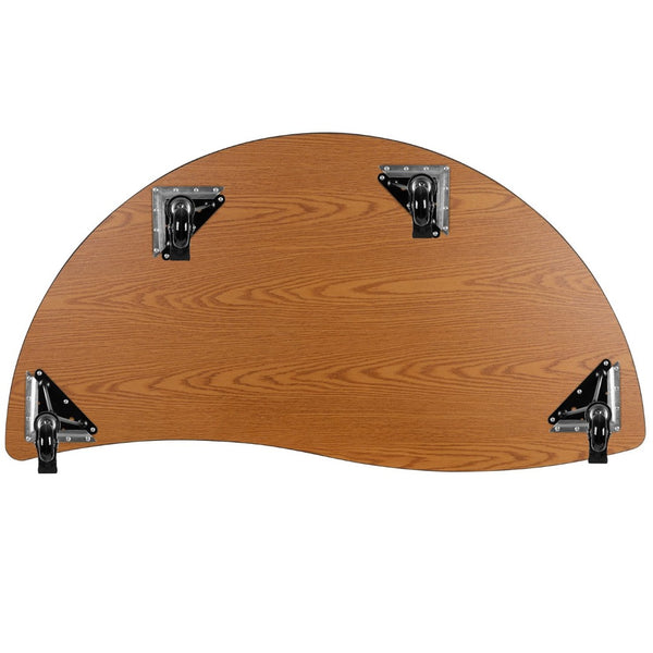 English Elm Wren Mobile Half-Circle Wave Activity Table for Collaborative Learning – Durable & Adjustable Design Grey 60"L Half Circle XU-A60-HCIRC-GY-T-P-CAS-GG