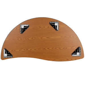 English Elm Wren Collaborative Activity Table - Modern Half-Circle Design with Height Adjustable Legs for Kids Grey 60"L Half Circle XU-A60-HCIRC-GY-T-P-GG