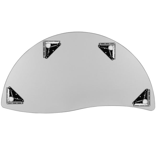 English Elm Wren Collaborative Activity Table - Modern Half-Circle Design with Height Adjustable Legs for Kids Oak 60"L Half Circle XU-A60-HCIRC-OAK-T-P-GG