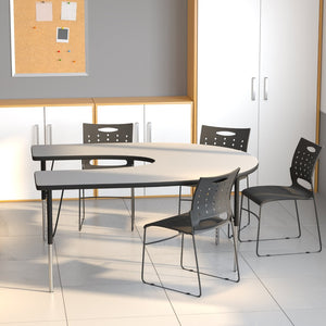 English Elm Wren Horseshoe Activity Table for Collaborative Learning - Durable, Height Adjustable & Versatile Gray 60"W x 66"L Horseshoe XU-A6066-HRSE-GY-T-A-GG
