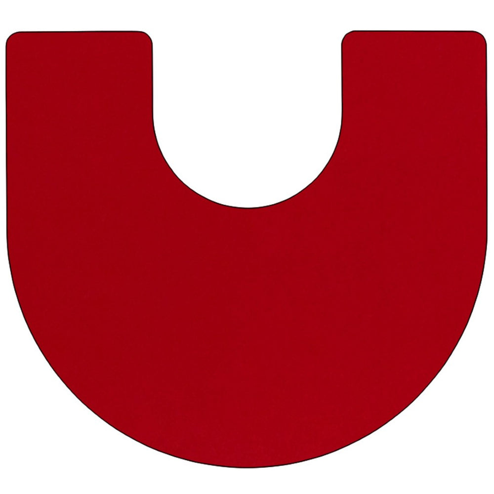 English Elm Wren Horseshoe Activity Table for Classrooms - Durable, Height Adjustable, Collaborative Learning Space Red 60"W x 66"L Horseshoe XU-A6066-HRSE-RED-T-P-CAS-GG