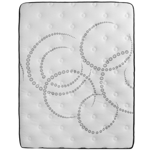 English Elm Louis 14 Inch Metal Platform Bed Frame with 12 Inch Pocket Spring Mattress - Perfect Sleep Solution! Black XU-BD10-12PSM-Q-GG