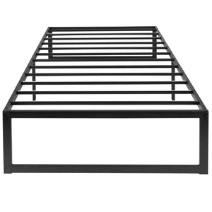 English Elm Leo Twin Bed Set: 14" Metal Platform Frame, 12" Pocket Spring Mattress & 3" Cool Gel Topper Bundle XU-BD10-12PSM3M35-T-GG