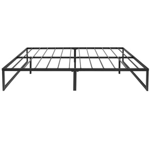 English Elm Louis 14-Inch Metal Platform Bed Frame with Pocket Spring Mattress - Easy Assembly & Comfort Delivered Black Full XU-BD10001-10PSM-F-GG