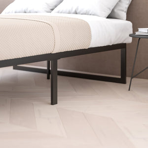 English Elm Lana 14 Inch Metal Platform Bed Frame - Modern Design with Sturdy Support and Quick Assembly Features Black Full XU-BD10001-F-GG