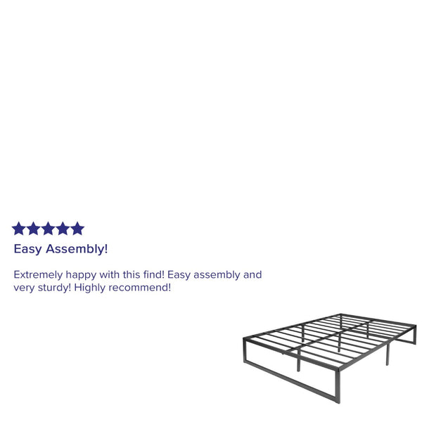 English Elm Lana 14 Inch Metal Platform Bed Frame - Modern Design with Sturdy Support and Quick Assembly Features Black Full XU-BD10001-F-GG