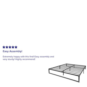 English Elm Lana 14 Inch Metal Platform Bed Frame - Modern Design with Sturdy Support and Quick Assembly Features Black King XU-BD10001-K-GG