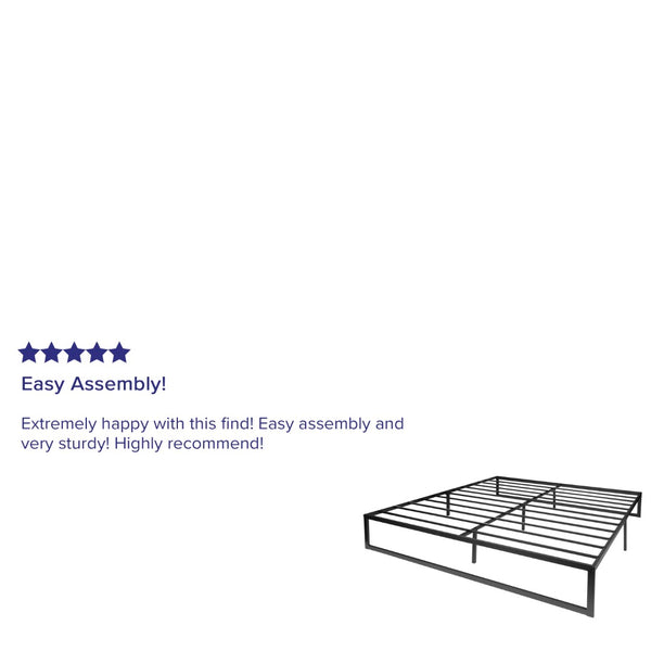 English Elm Lana 14 Inch Metal Platform Bed Frame - Modern Design with Sturdy Support and Quick Assembly Features Black King XU-BD10001-K-GG