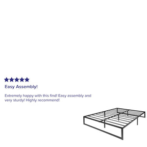 English Elm Lana 14 Inch Metal Platform Bed Frame - Modern Design with Sturdy Support and Quick Assembly Features Black Queen XU-BD10001-Q-GG
