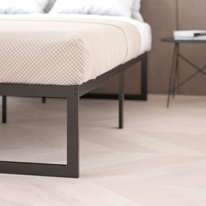 English Elm Lana 14 Inch Metal Platform Bed Frame - Modern Design with Sturdy Support and Quick Assembly Features Black Twin XU-BD10001-T-GG